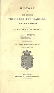 Cover of: History of the reign of Ferdinand and Isabella, the Catholic.
