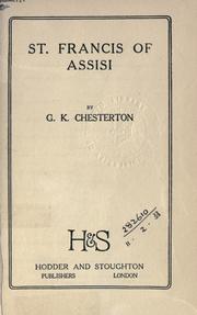 Cover of: St. Francis of Assisi by Gilbert Keith Chesterton