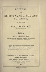 Cover of: Letters of spiritual counsel and guidance by John Keble
