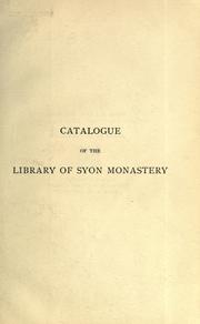Cover of: Catalogue of the library of Syon Monastery, Isleworth. by Syon Abbey (Isleworth, London, England)