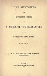 Life sketches of government officers and members of the Legislature of the state of New York for 1875 by William Henry McElroy