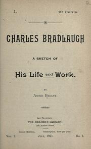 Cover of: Charles Bradlaugh: a sketch of his life and work.