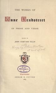 Cover of: The works of Anne Bradstreet