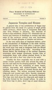 Cover of: Japanese temples and houses