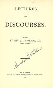 Cover of: Lectures and discourses