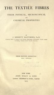 Cover of: The textile fibres by J. Merritt Matthews