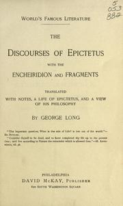 Cover of: The discourses of Epictetus by Epictetus