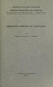 Cover of: Linguistic families of California