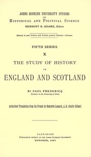 The study of history in England and Scotland by Paul Frédéricq
