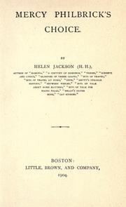 Cover of: Mercy Philbrick's choice. by Helen Hunt Jackson