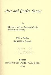 Cover of: Arts and crafts essays