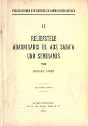 Cover of: Reliefstele Adadniraris 3 aus Saba'a und Semiramis. by Eckhard Unger