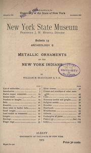Cover of: Metallic ornaments of the New York Indians