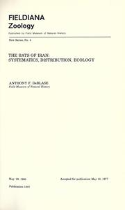 Cover of: The bats of Iran by Anthony F. DeBlase