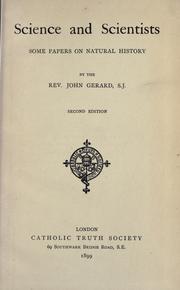 Cover of: Science and scientists by Rev John Gerard S.J.