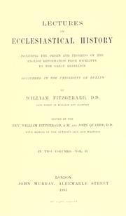 Cover of: Lectures on ecclesiastical history by Fitzgerald, William