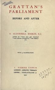 Cover of: Grattan's parliament, before and after. by M. McDonnell Bodkin