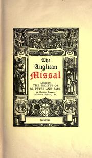 Cover of: The Anglican missal. by Church of England