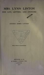 Cover of: Mrs. Lynn Linton by Layard, George Somes