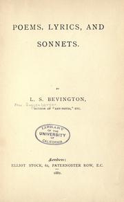 Cover of: Poems, lyrics, and sonnets