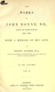Cover of: Works, with a memoir of his life by John Donne