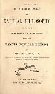 Cover of: Introductory course of natural philosophy for the use of schools and academies