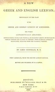 Cover of: A new Greek and English lexicon by James Donnegan
