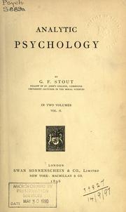 Cover of: Analytic psychology by Stout, George Frederick