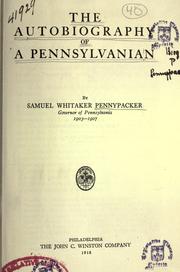 Cover of: The autobiography of a Pennsylvanian