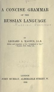 Cover of: A concise grammar of the Russian language