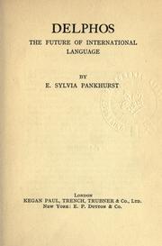 Cover of: Delphos by E. Sylvia Pankhurst
