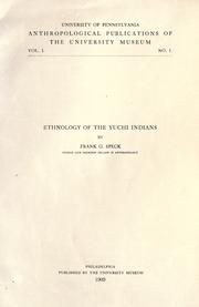 Cover of: Ethnology of the Yuchi Indians by Frank G. Speck