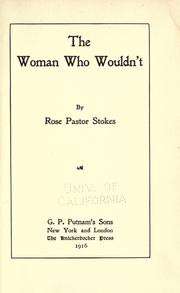 Cover of: The woman who wouldn't.