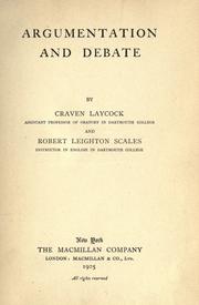 Cover of: Argumentation and debate