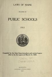 Cover of: Laws relating to public schools, 1911.