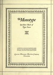 Cover of: The Monotype Specimen Book of Faces
