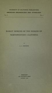 Cover of: Basket designs of the Indians of northwestern California