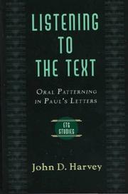 Cover of: Listening to the Text by Harvey, John D.
