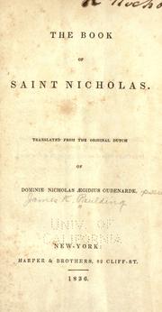 Cover of: The book of Saint Nicholas