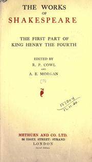 Cover of: The first part of King Henry the Fourth. by William Shakespeare