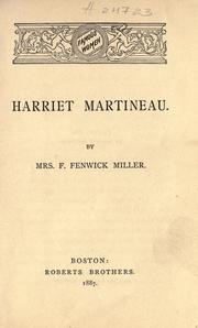 Cover of: Harriet Martineau.