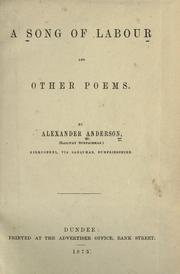 Cover of: A song of labour, and other poems by Anderson, Alexander