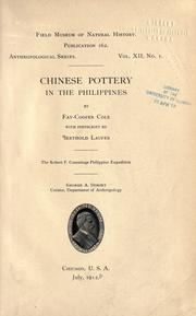 Cover of: Chinese pottery in the Philippines