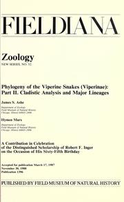 Cover of: Phylogeny of the viperine snakes (Viperinae) by Hymen Marx