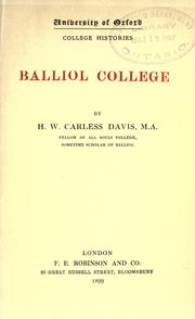 Balliol College by H. W. Carless Davis