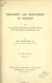 Cover of: Philosophy and development of religion.
