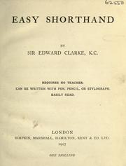 Cover of: Easy shorthand