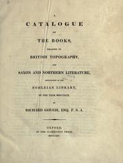 Cover of: A catalogue of the books relating to British topography by Bodleian Library.
