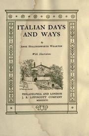 Cover of: Italian days and ways