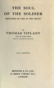 Cover of: The soul of the soldier by Thomas Tiplady